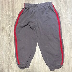 Gray Kids Joggers with Red Stripes